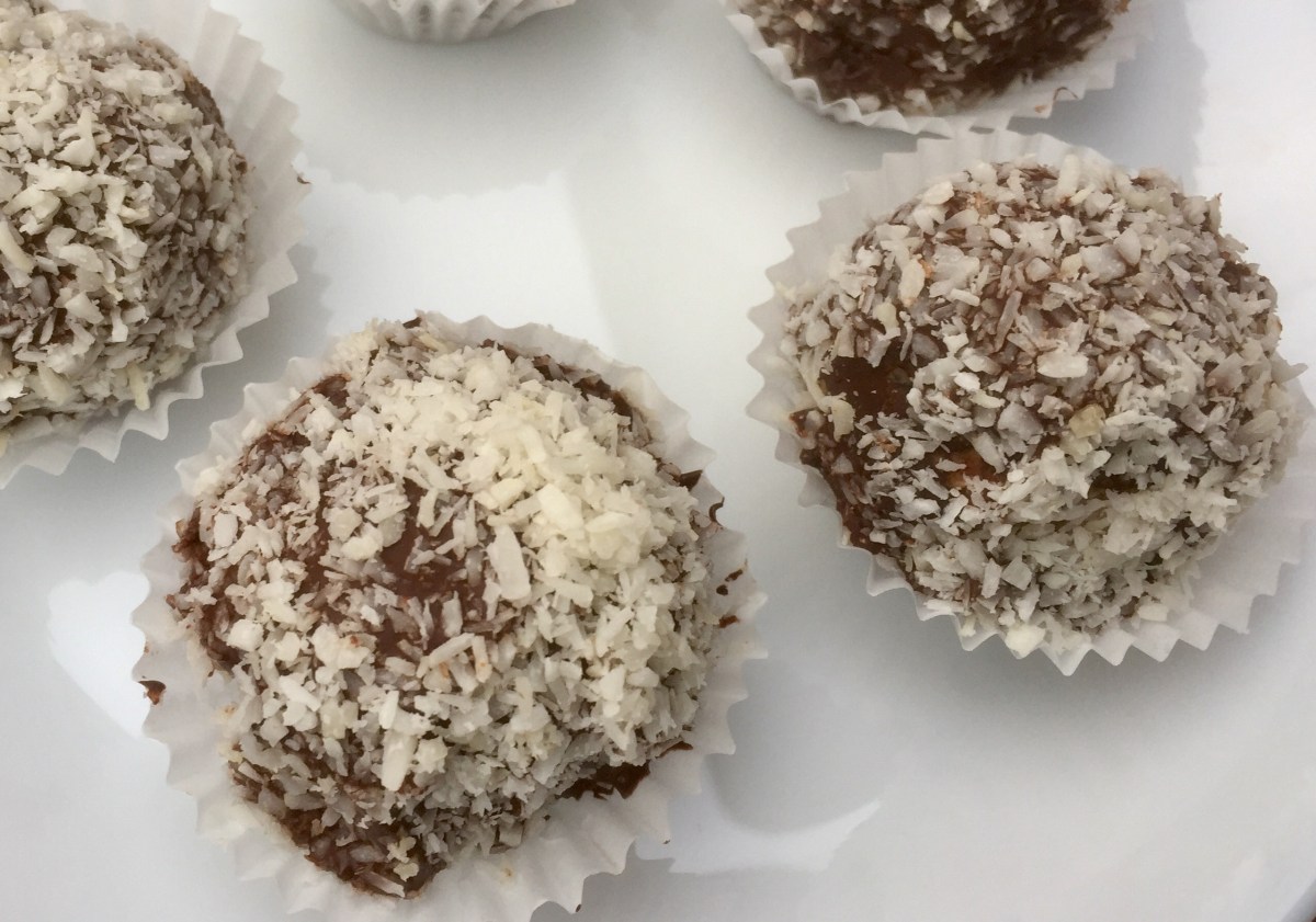 Chocolate Bon Bons with Dates, Walnuts and Apples