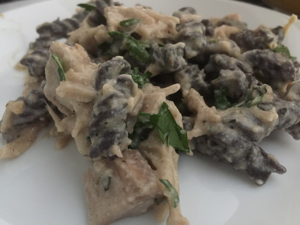 Jackfruit Clam Sauce with Black Bean Pasta