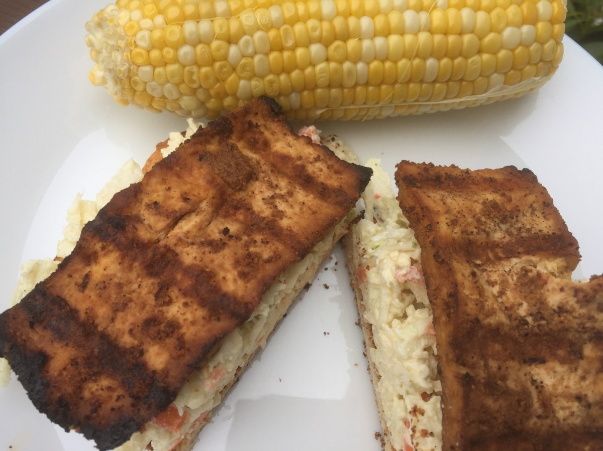 Grilled Tofu &amp; Spicy Cole Slaw Sandwich
